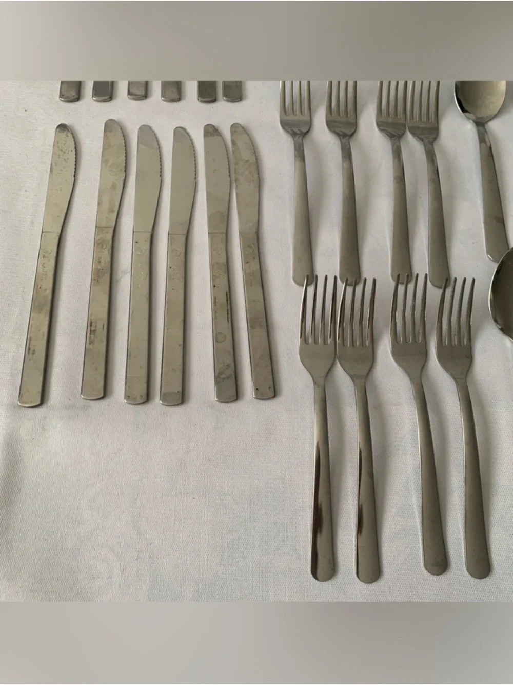Lot of 36 Stainless Steel Silverware12 Spoons Forks Knives Flatware Picnic Party